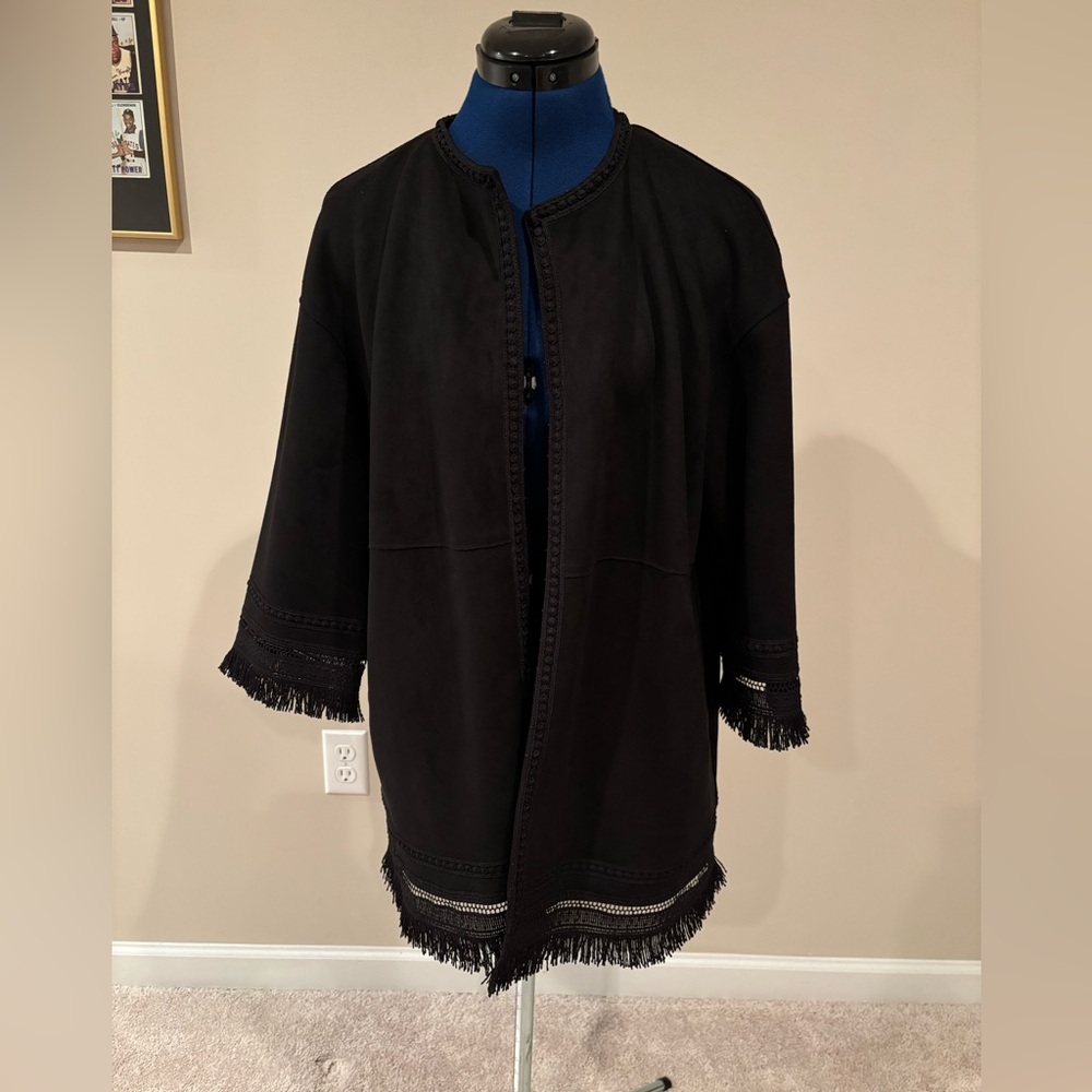 Zara Black Fringe Women's Cape